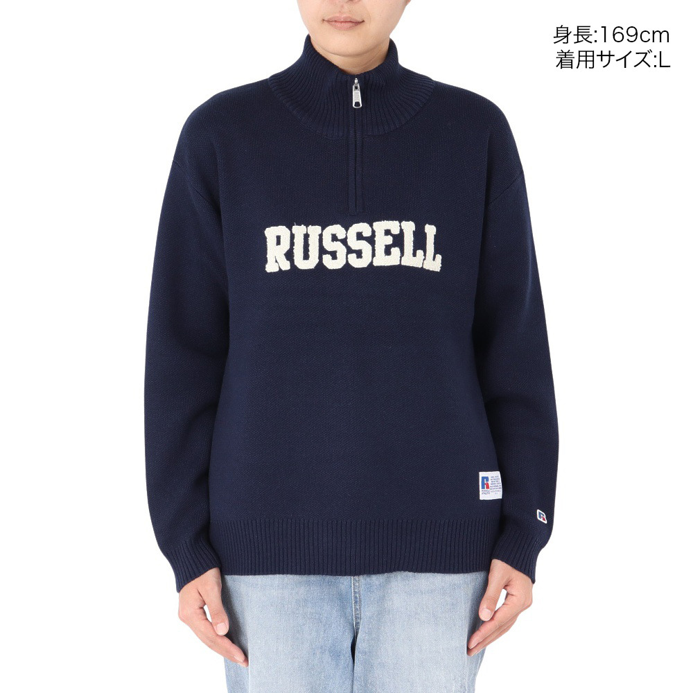 ラッセル（RUSSELL）（レディース）カレッジ ロゴ ニットセーター RBL24F1006 NVY