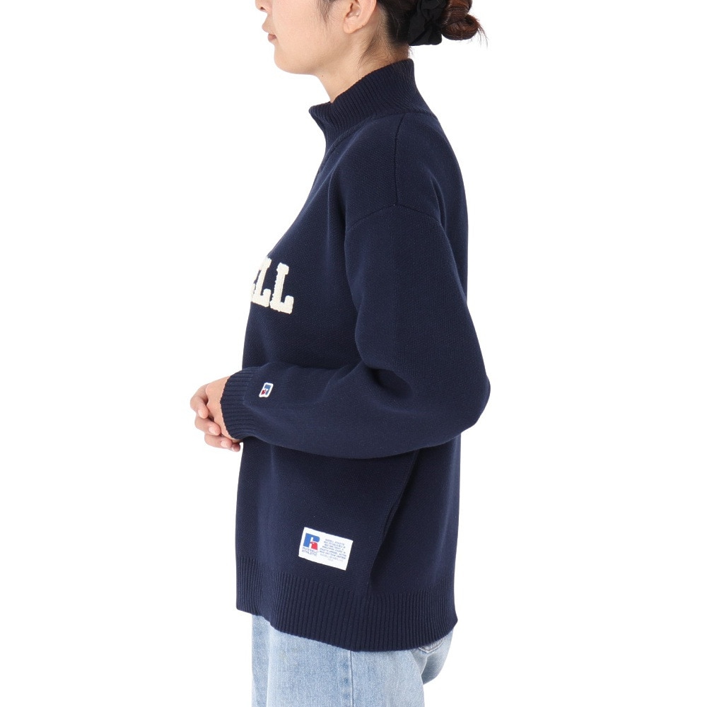 ラッセル（RUSSELL）（レディース）カレッジ ロゴ ニットセーター RBL24F1006 NVY