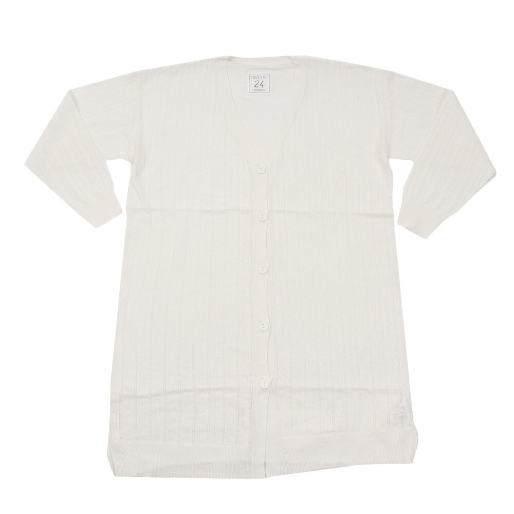  ロング長袖ニットカーディガン CH1LS9502 WHT オンライン価格