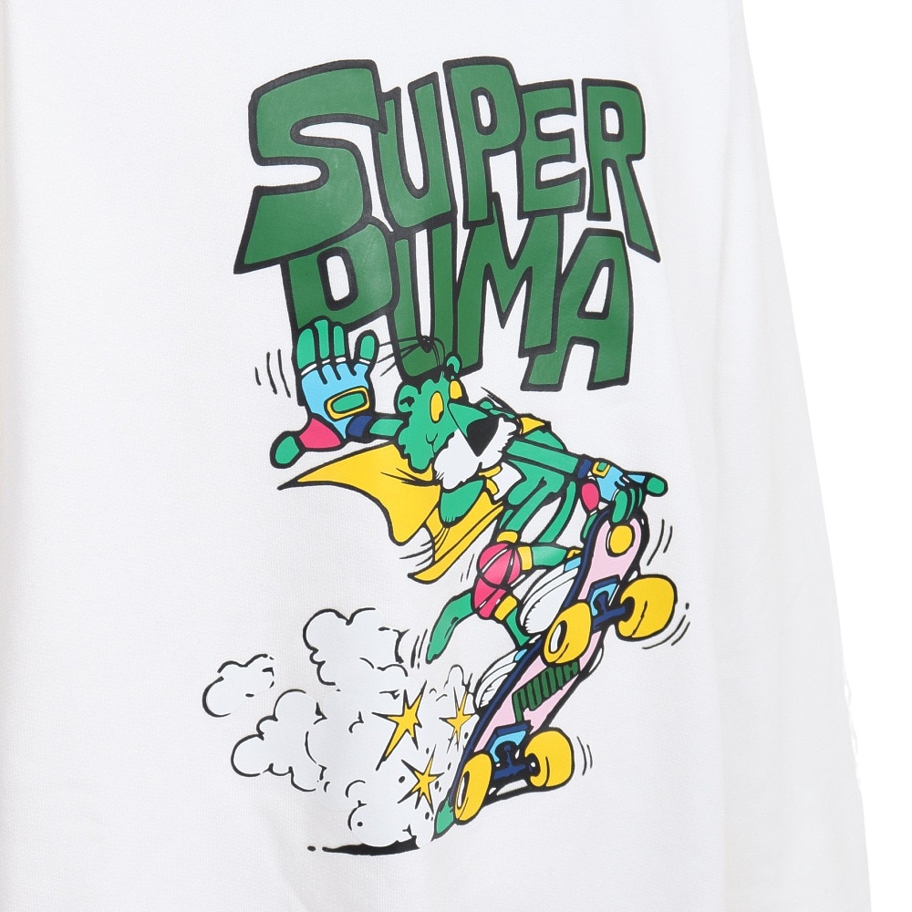 プーマ（PUMA）（キッズ）ジュニア SUPER PUMA クルースウェット 674811 02 WHT