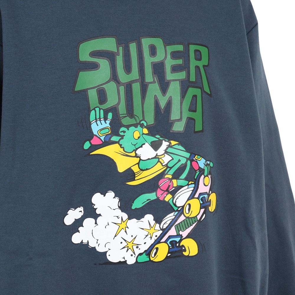 プーマ（PUMA）（キッズ）ジュニア SUPER PUMA クルースウェット 674811 16 NVY