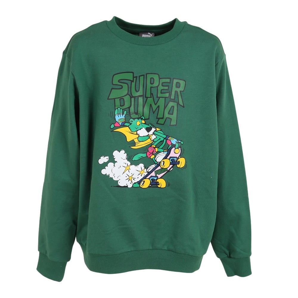プーマ（PUMA）（キッズ）ジュニア SUPER PUMA クルースウェット 674811 37 GRN