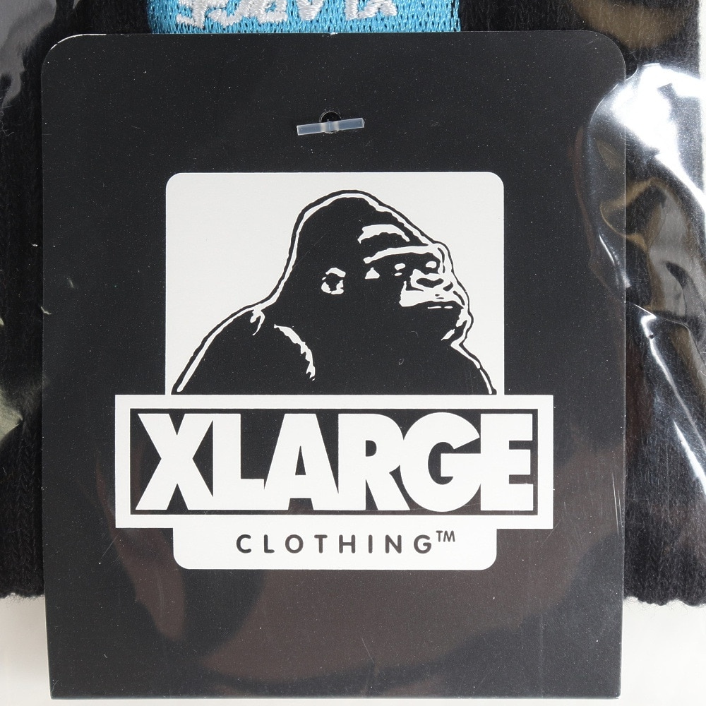 エクストララージ（XLARGE）（メンズ）ソックス メンズ スクエアロゴ ソックス 101231054007-BLACK