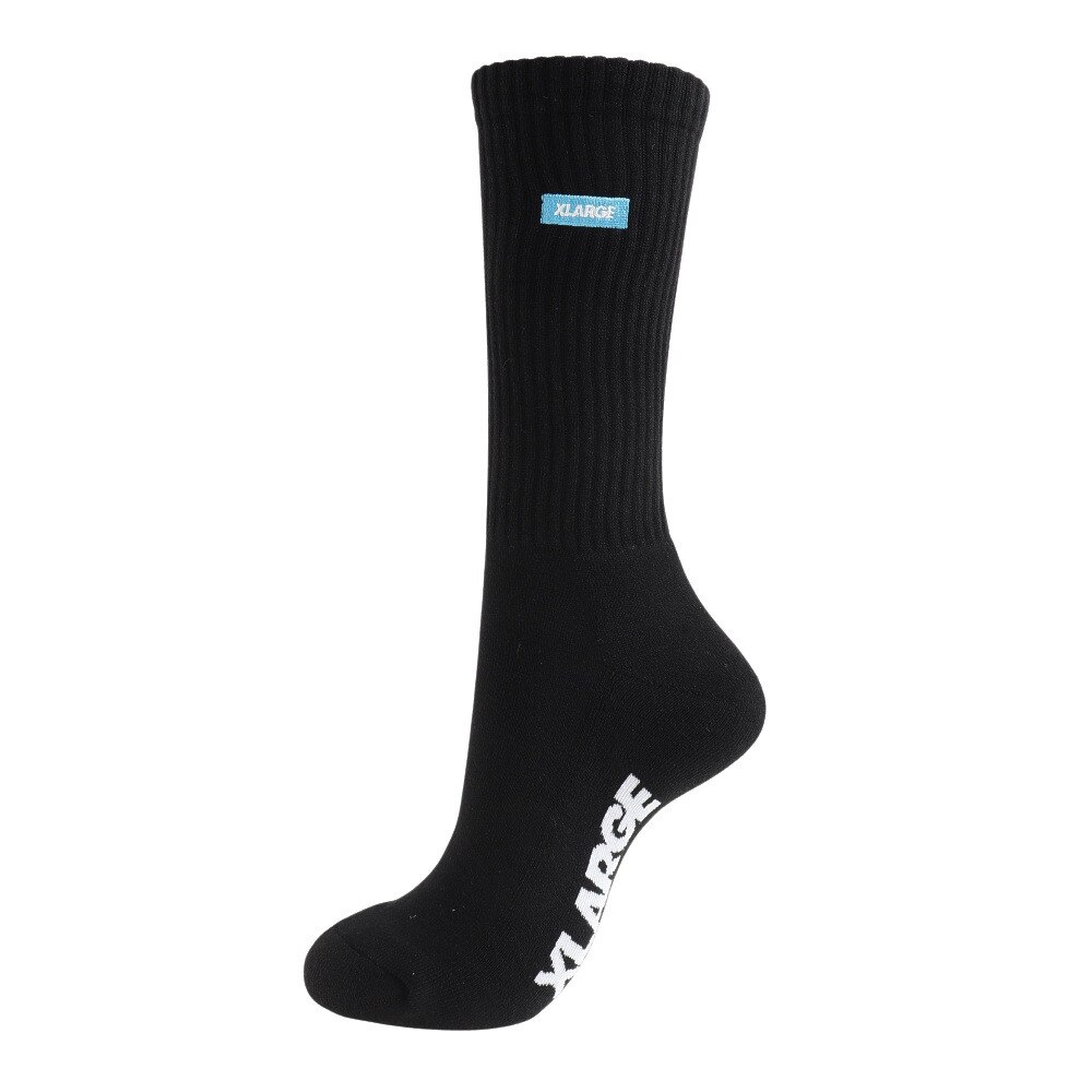 エクストララージ（XLARGE）（メンズ）ソックス メンズ スクエアロゴ ソックス 101231054007-BLACK