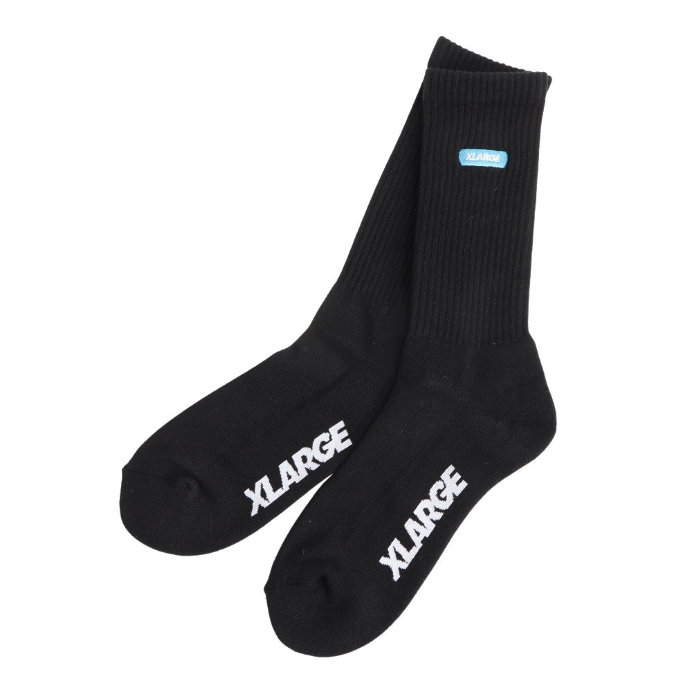 エクストララージ（XLARGE）（メンズ）ソックス メンズ スクエアロゴ ソックス 101231054007-BLACK