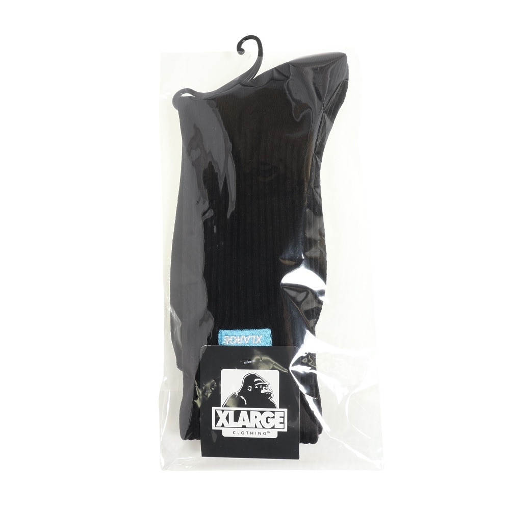 エクストララージ（XLARGE）（メンズ）ソックス メンズ スクエアロゴ ソックス 101231054007-BLACK