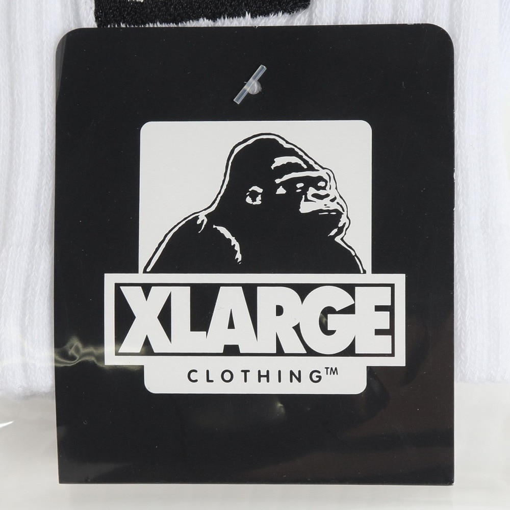 エクストララージ（XLARGE）（メンズ）ソックス メンズ スクエアロゴ ソックス 101231054007-WHITE