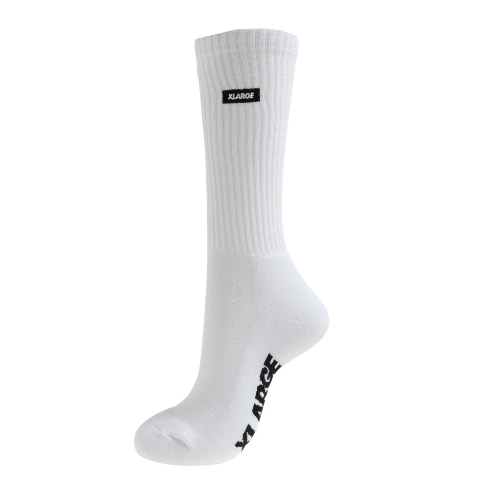 エクストララージ（XLARGE）（メンズ）ソックス メンズ スクエアロゴ ソックス 101231054007-WHITE