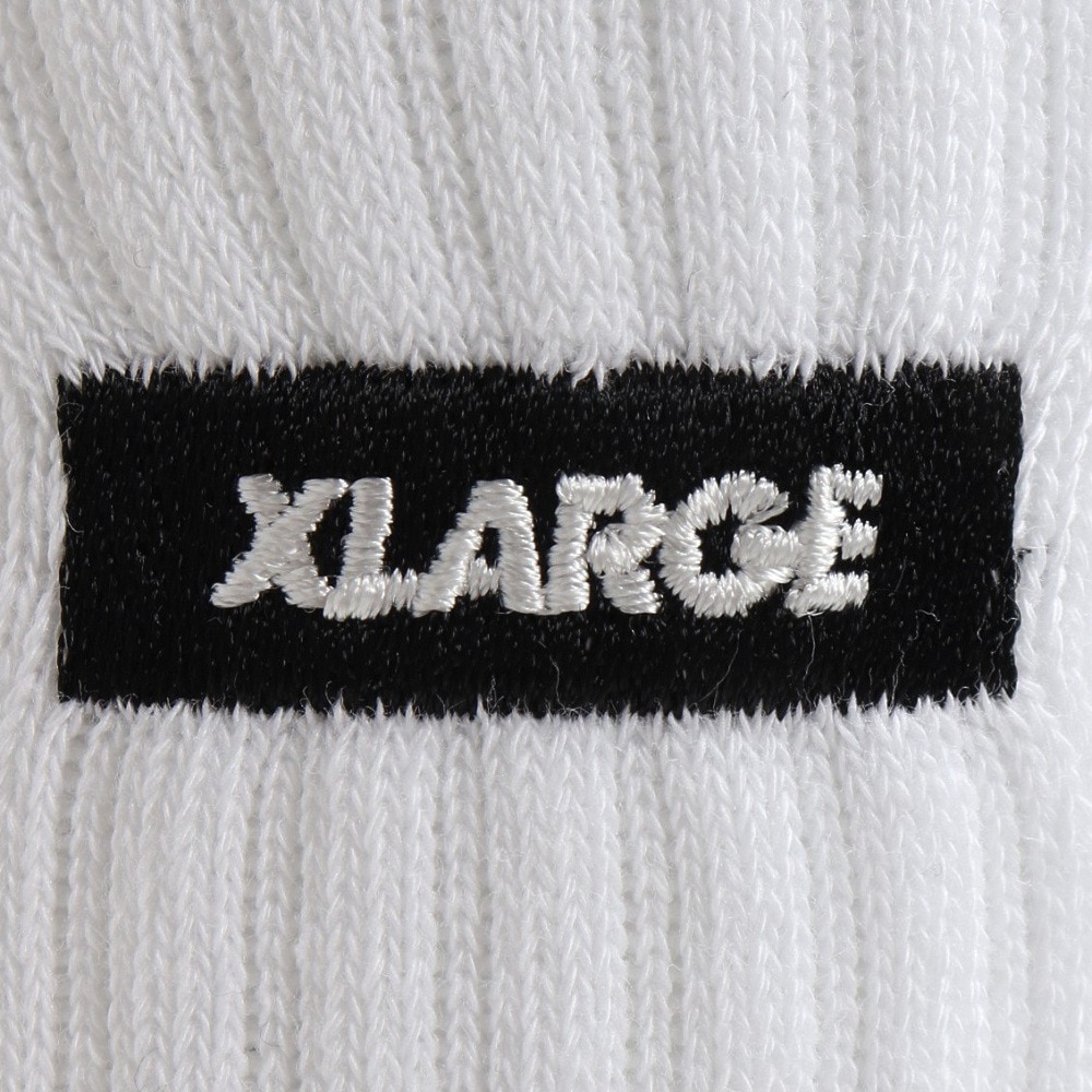 エクストララージ（XLARGE）（メンズ）ソックス メンズ スクエアロゴ ソックス 101231054007-WHITE