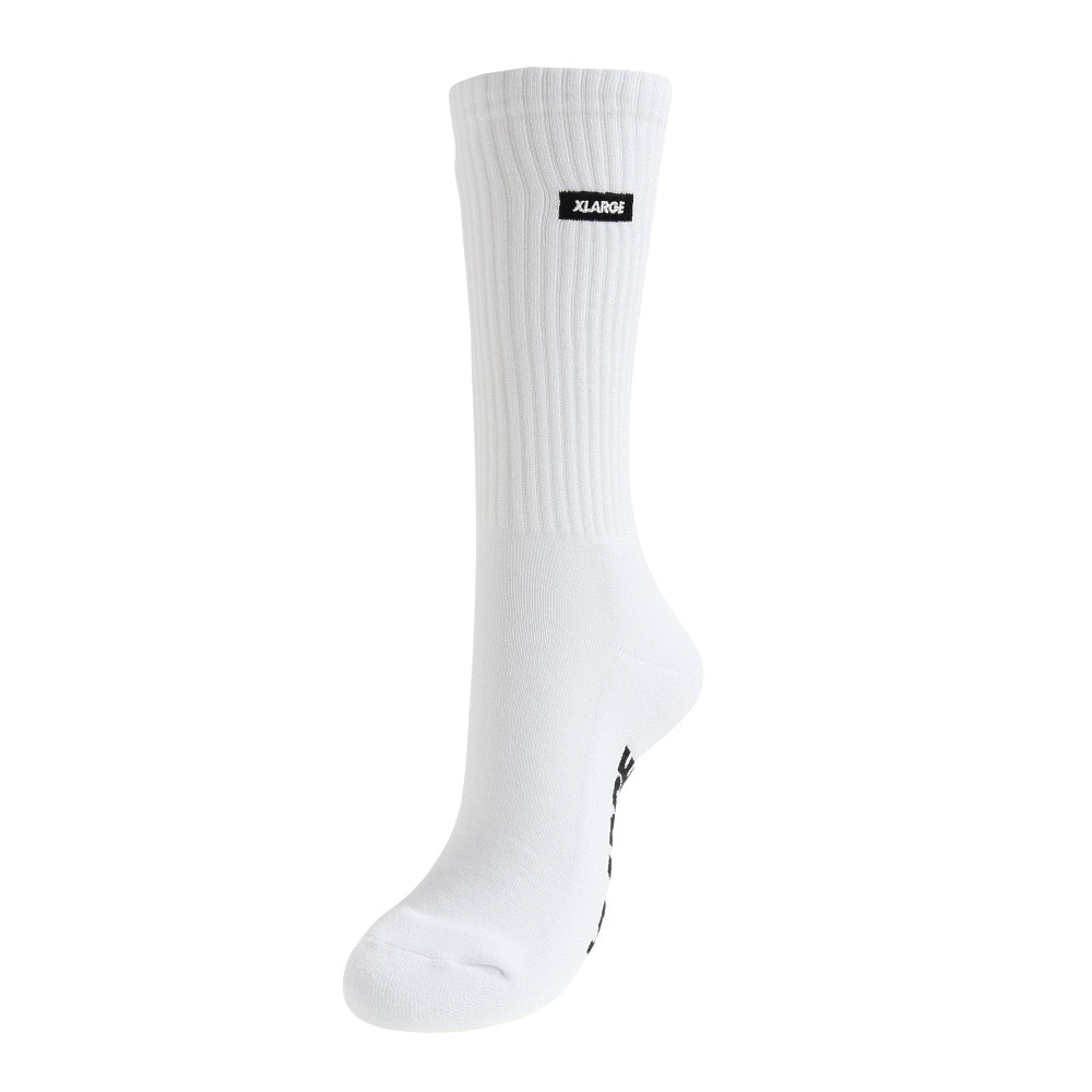エクストララージ（XLARGE）（メンズ）ソックス メンズ スクエアロゴ ソックス 101231054007-WHITE
