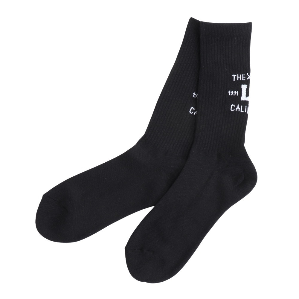 エクストララージ（XLARGE）（メンズ）靴下 カレッジロゴソックス 101231054009-BLACK