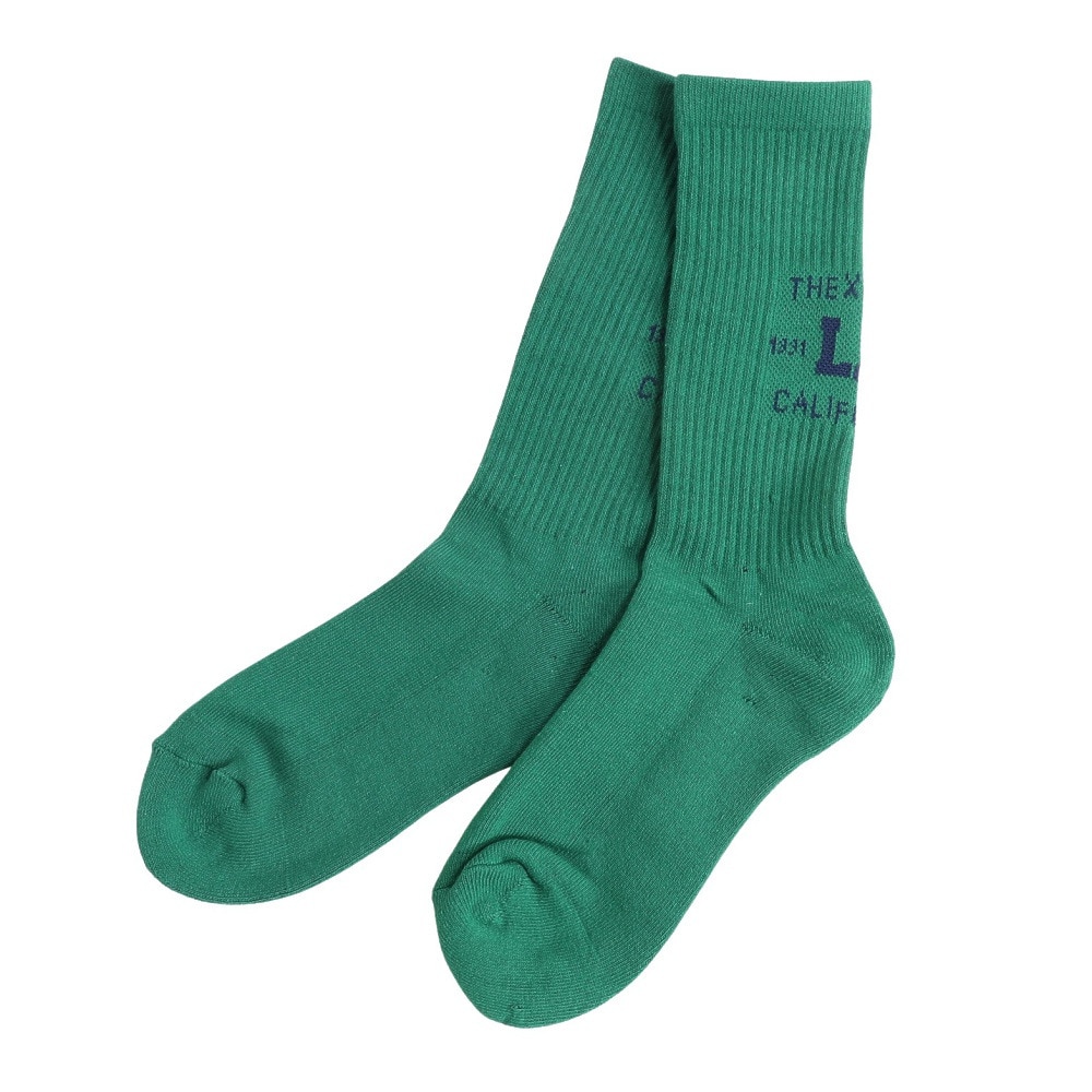 エクストララージ（XLARGE）（メンズ）靴下 カレッジロゴソックス 101231054009-GREEN