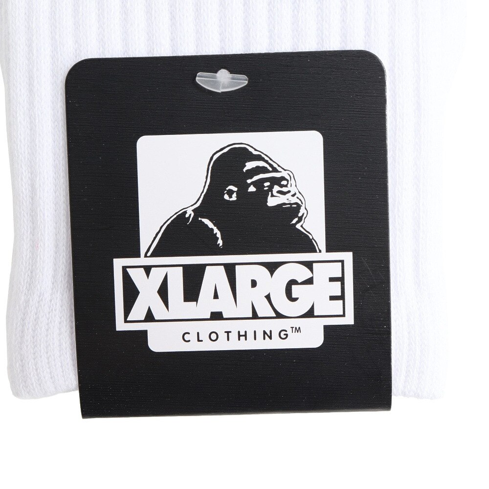 エクストララージ（XLARGE）（メンズ）靴下カレッジロゴソックス 101231054009-WHITE
