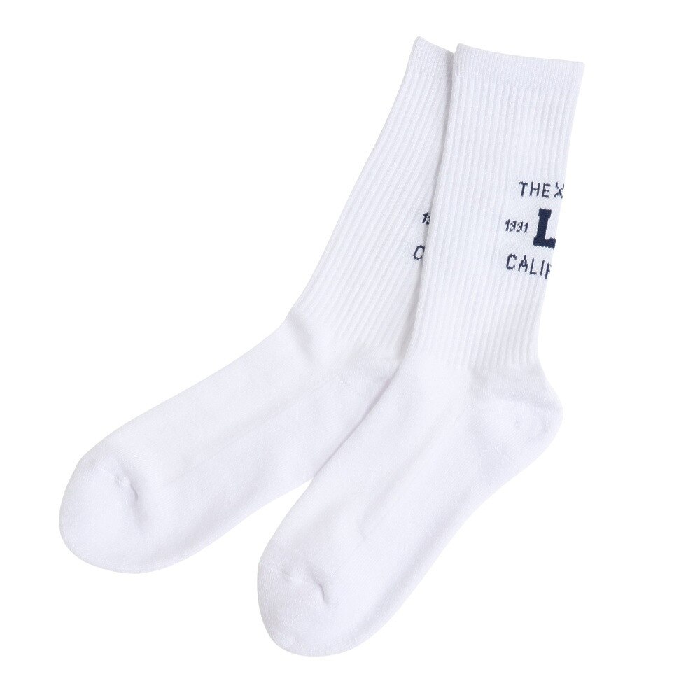 エクストララージ（XLARGE）（メンズ）靴下カレッジロゴソックス 101231054009-WHITE