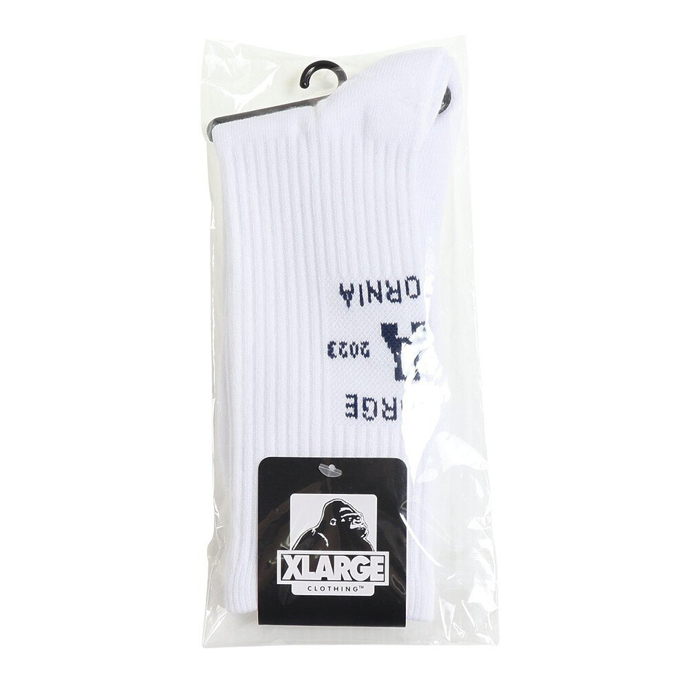 エクストララージ（XLARGE）（メンズ）靴下カレッジロゴソックス 101231054009-WHITE