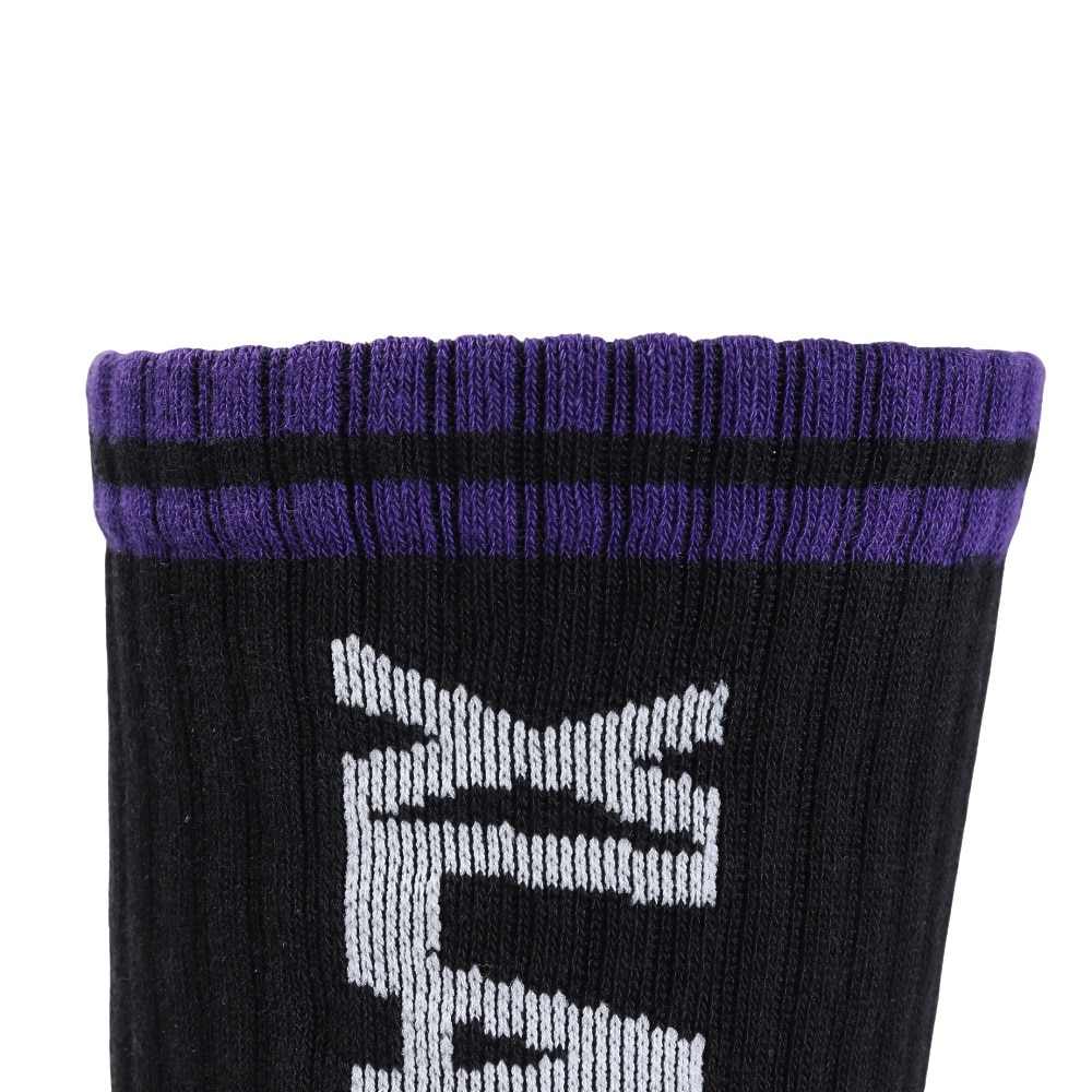 エクストララージ（XLARGE）（メンズ）CONTRAST STRIPED STANDARD ロゴ ソックス 101242054007-BLACK