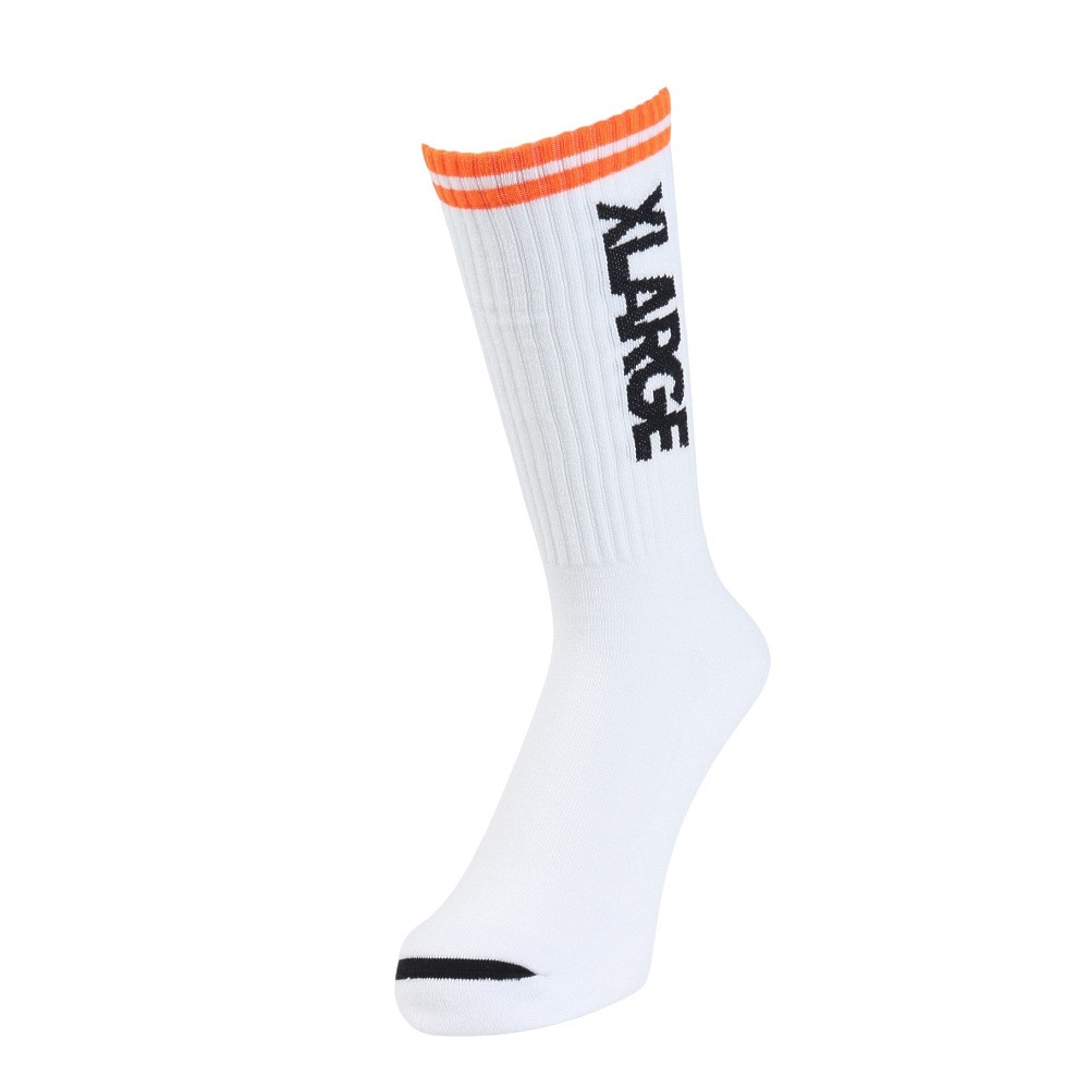 エクストララージ（XLARGE）（メンズ）CONTRAST STRIPED STANDARD ロゴ ソックス 101242054007-WHITE