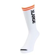 (メンズ)CONTRAST STRIPED STANDARD ロゴ ソックス 101242054007-WHITE
