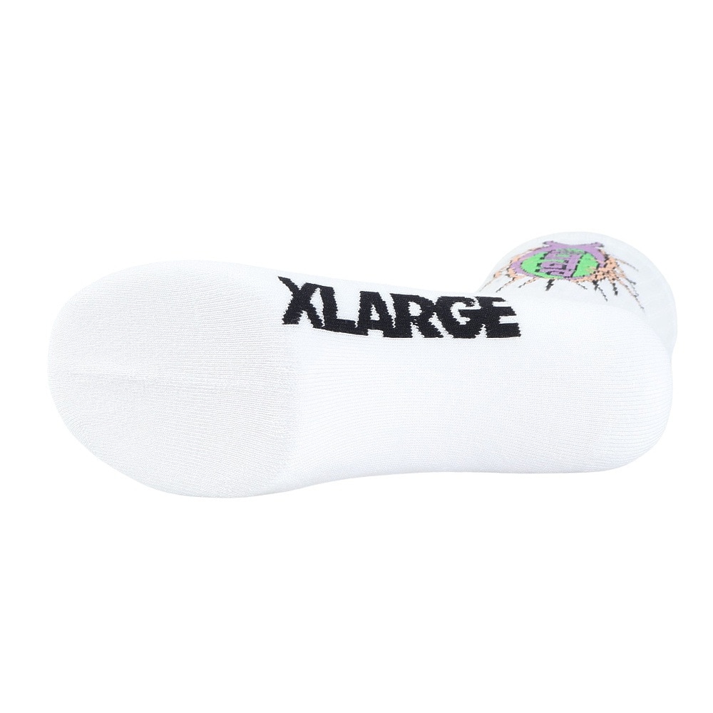 エクストララージ（XLARGE）（メンズ）BARBED ワイヤーロゴ ソックス 101242054009-WHITE