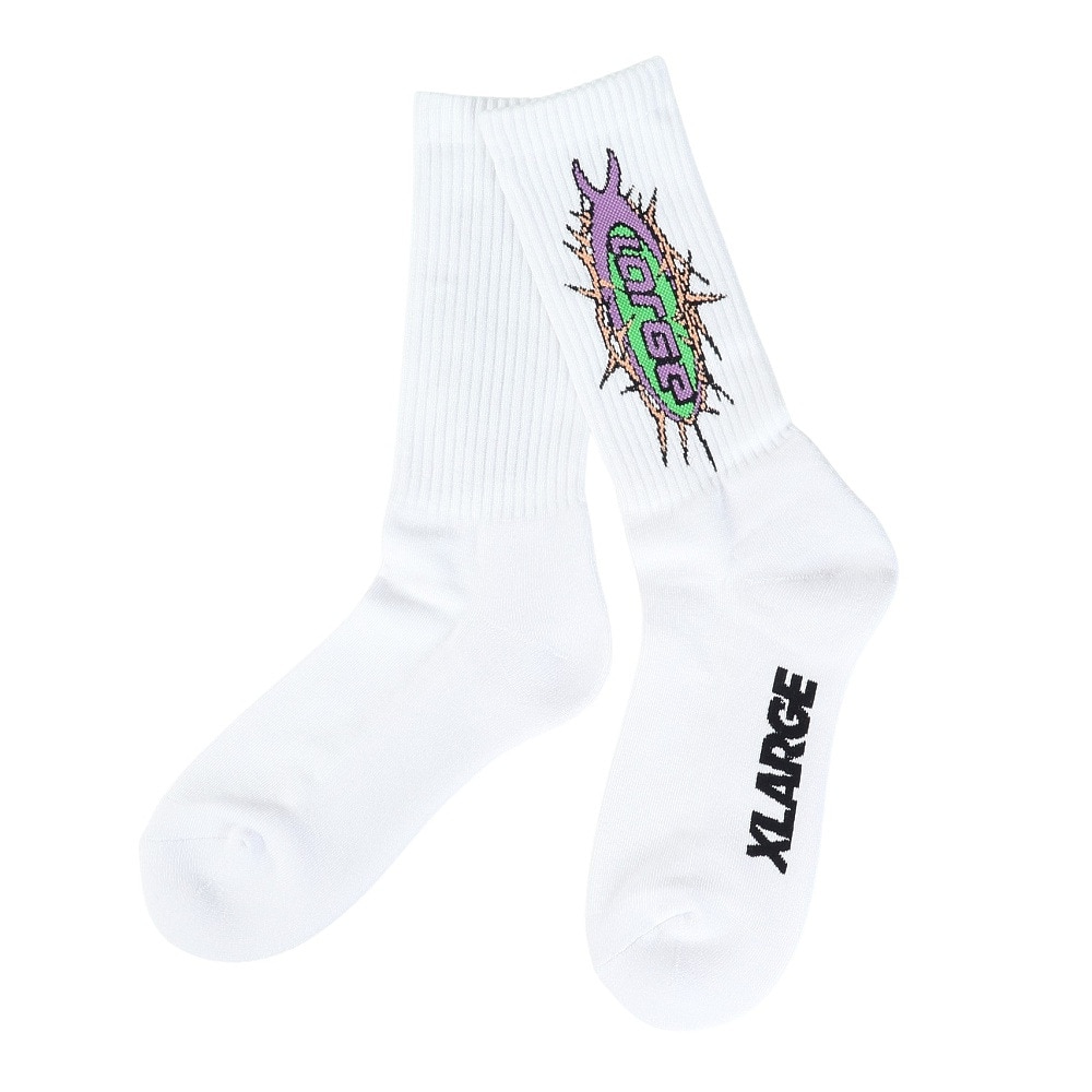 エクストララージ（XLARGE）（メンズ）BARBED ワイヤーロゴ ソックス 101242054009-WHITE