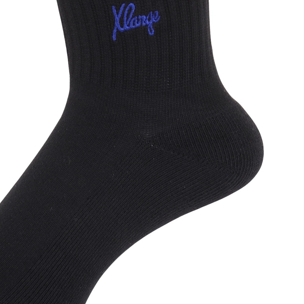 エクストララージ（XLARGE）（メンズ）スモール ロゴ EMB ソックス 101242054011-BLACK