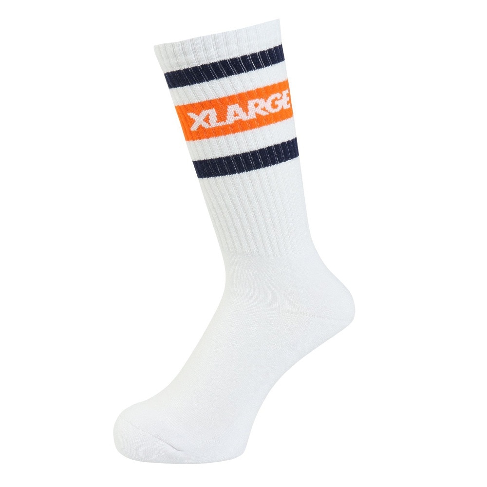エクストララージ（XLARGE）（メンズ）ライン ソックス 101253054004-WHITE