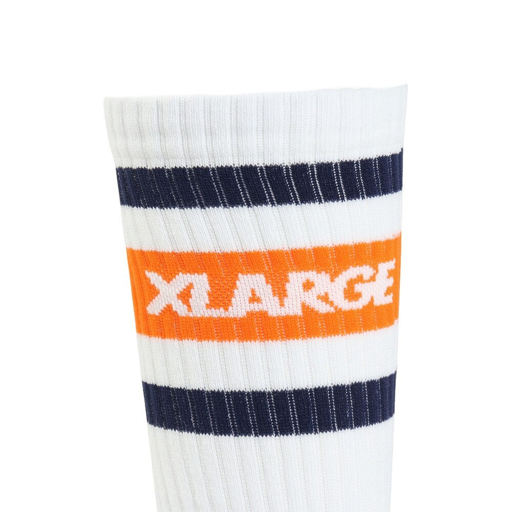 エクストララージ（XLARGE）（メンズ）ライン ソックス 101253054004-WHITE