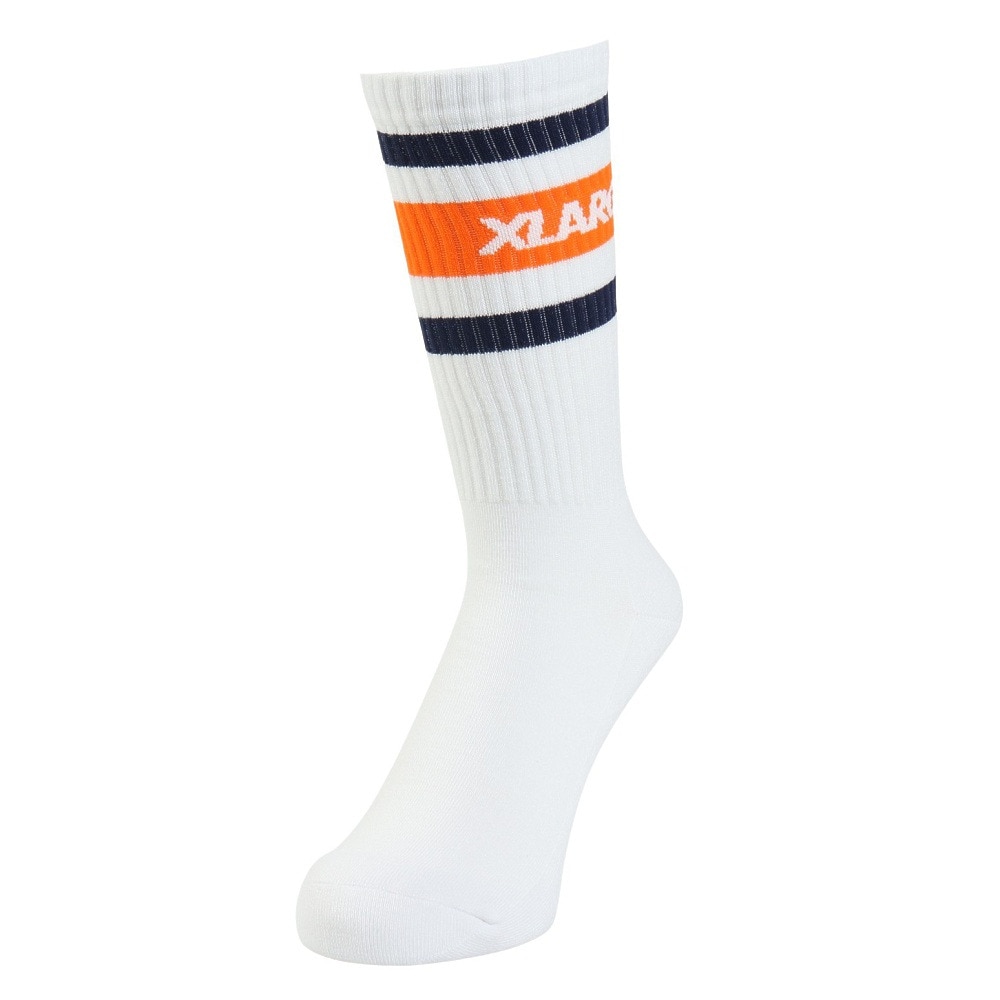 エクストララージ（XLARGE）（メンズ）ライン ソックス 101253054004-WHITE