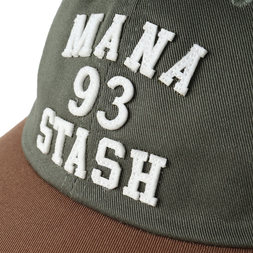 マナスタッシュ（MANASTASH）（メンズ、レディース）カレッジロゴキャップ 792-3274004 OLIVE