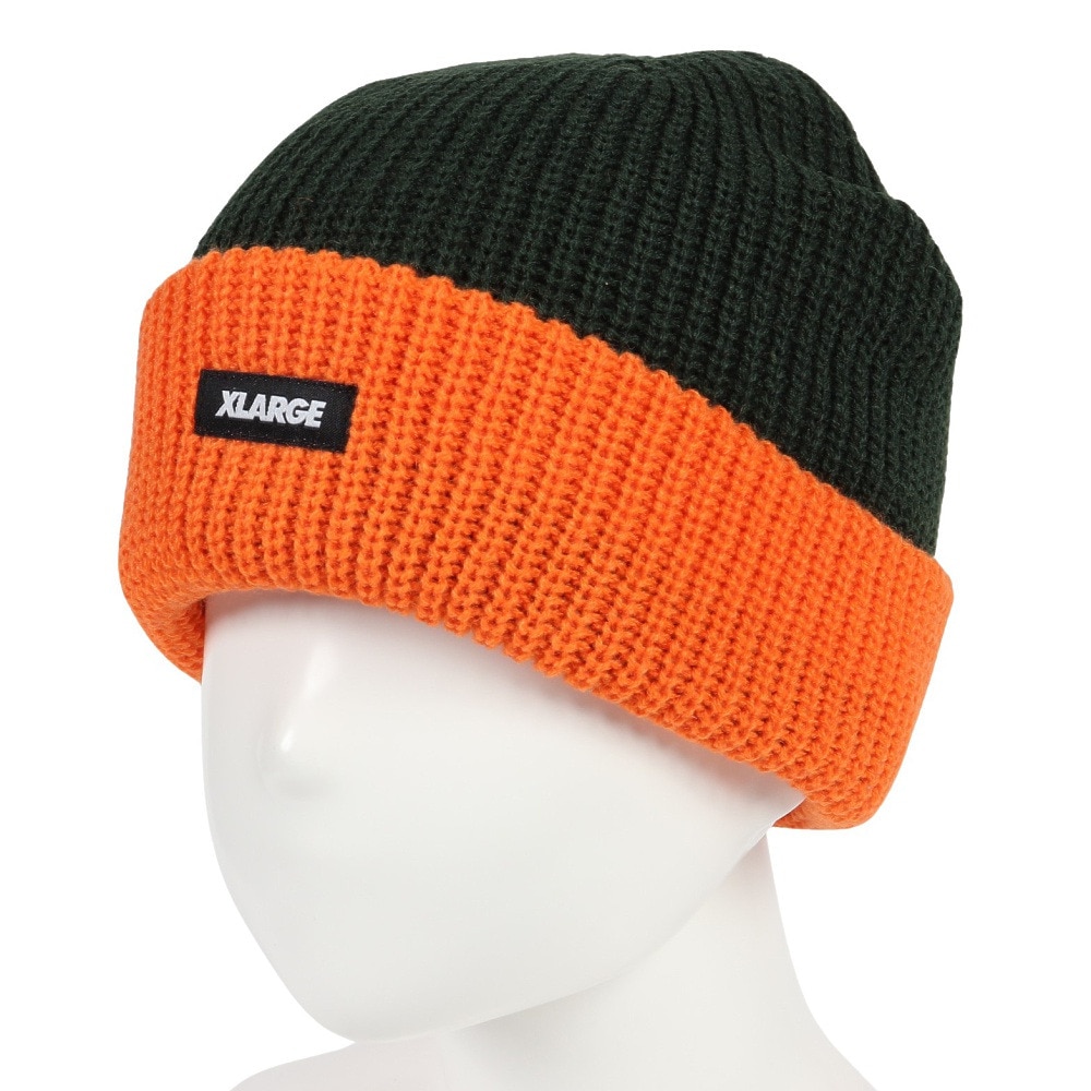 エクストララージ（XLARGE）（メンズ）ニット帽 2TONE CUFFビーニー 101234051007-OLIVE