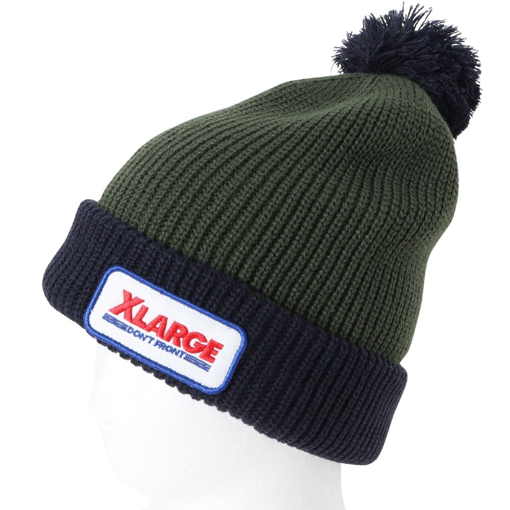 エクストララージ（XLARGE）（メンズ）POMPOM バイカラー ニットキャップ 101234051010-GREEN