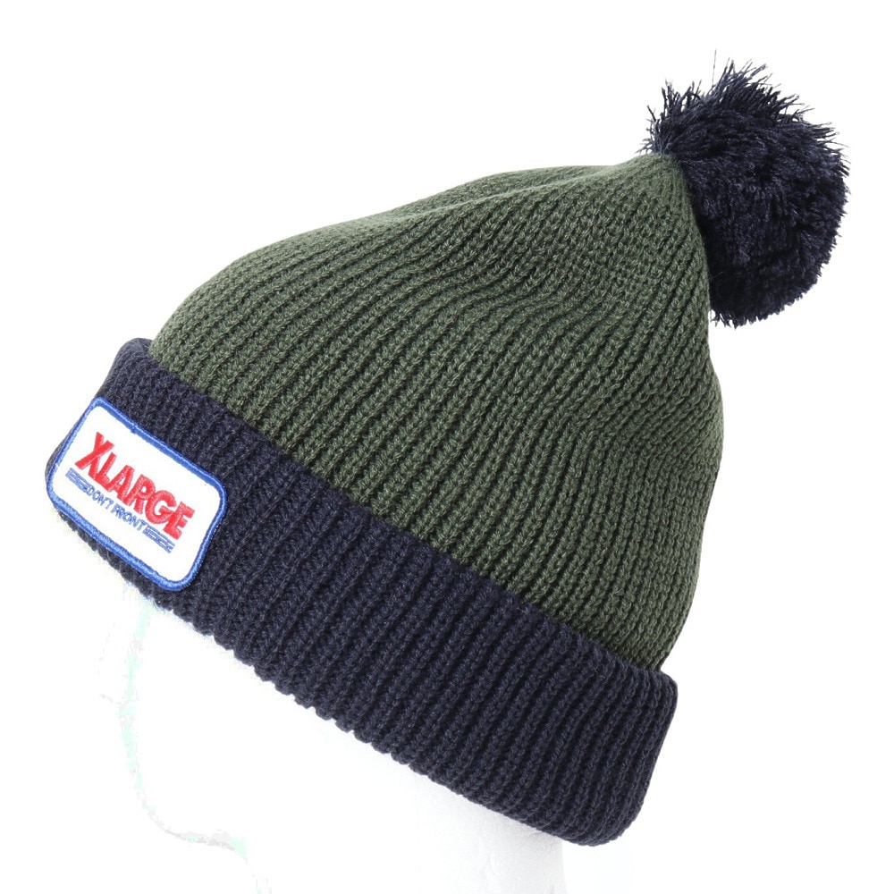 エクストララージ（XLARGE）（メンズ）POMPOM バイカラー ニットキャップ 101234051010-GREEN