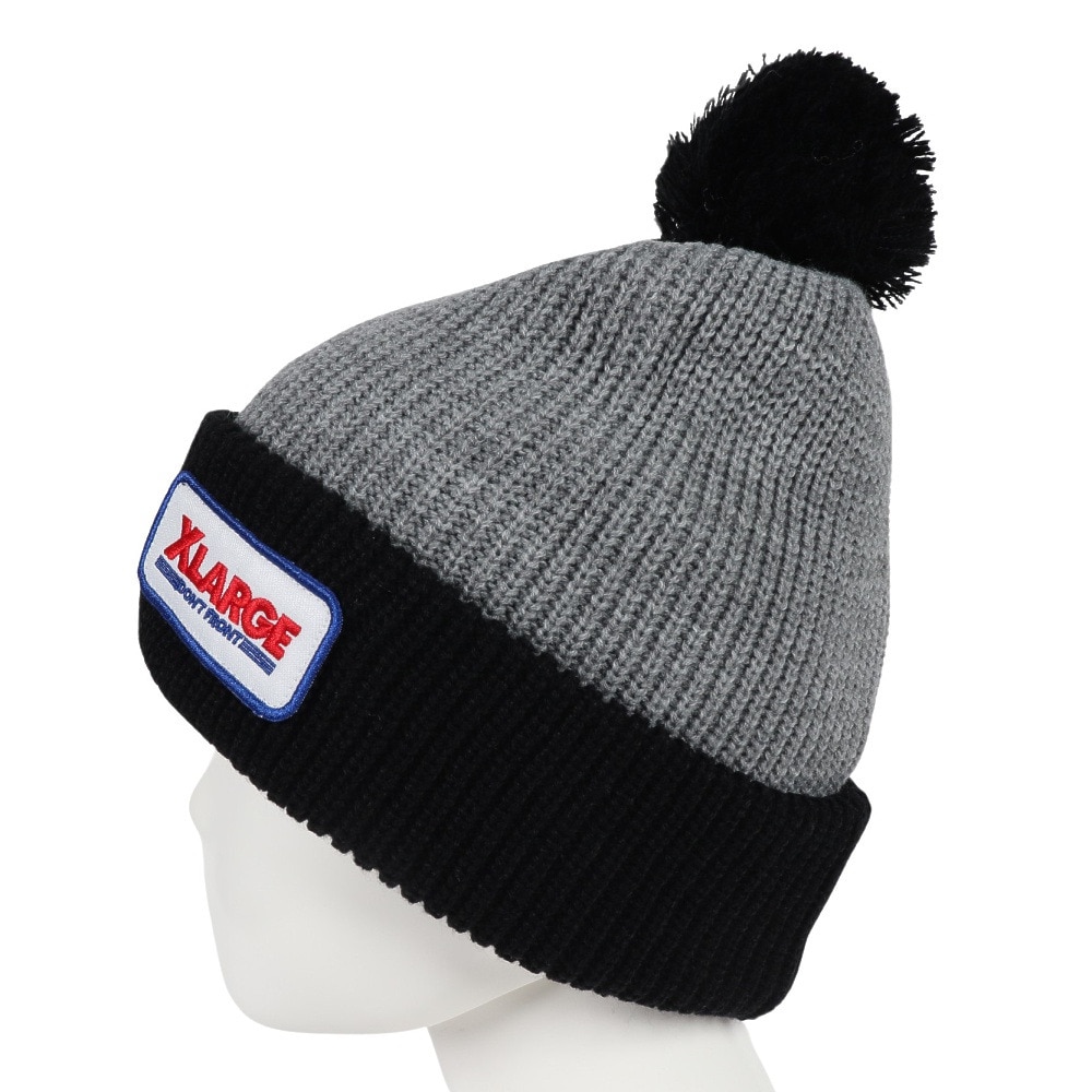 エクストララージ（XLARGE）（メンズ）ポンポン バイカラー ニットキャップ 101234051010-GREY