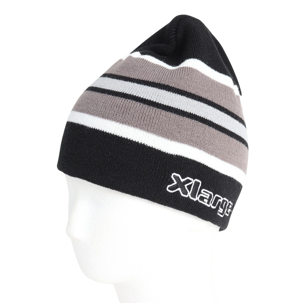 エクストララージ（XLARGE）（メンズ、レディース）SCRATCH LOGO STRIPED シングルビーニー 101241051005-BLACK