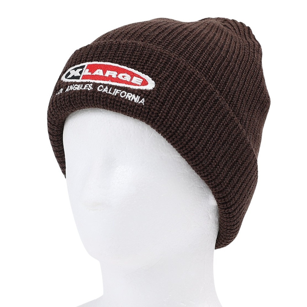 エクストララージ（XLARGE）（メンズ、レディース）OVAL EMB.ニットキャップ 101243051004-BROWN