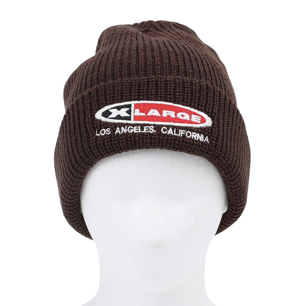 エクストララージ（XLARGE）（メンズ、レディース）OVAL EMB.ニットキャップ 101243051004-BROWN