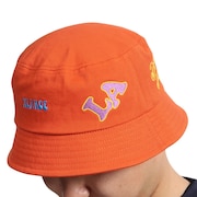 エクストララージ(メンズ、レディース)FLOWER EMBROIDERED ハット 101224051006-ORANGE