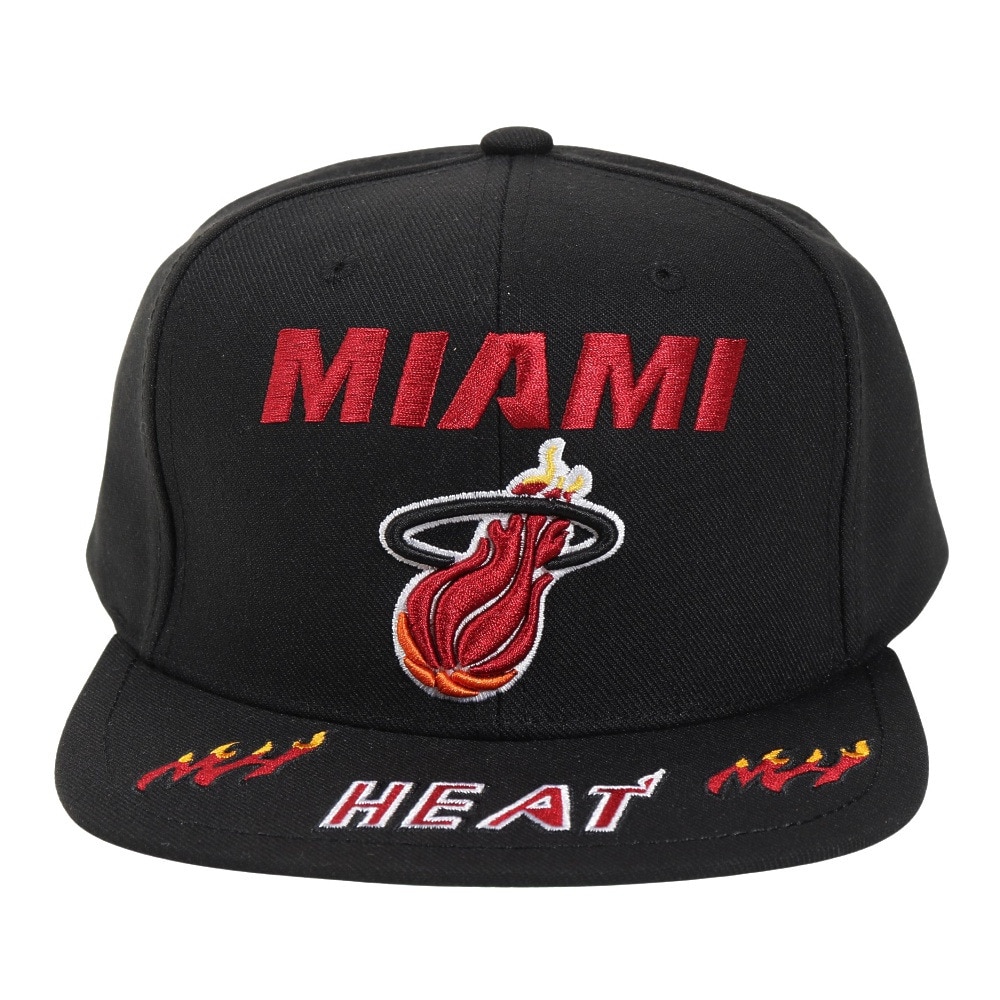 ミッチェルアンドネス（Mitchell&Ness）（メンズ）キャップ FRONT LOADED スナップバック Miami Heat HHSS2997-MHEYYPPPBLCK