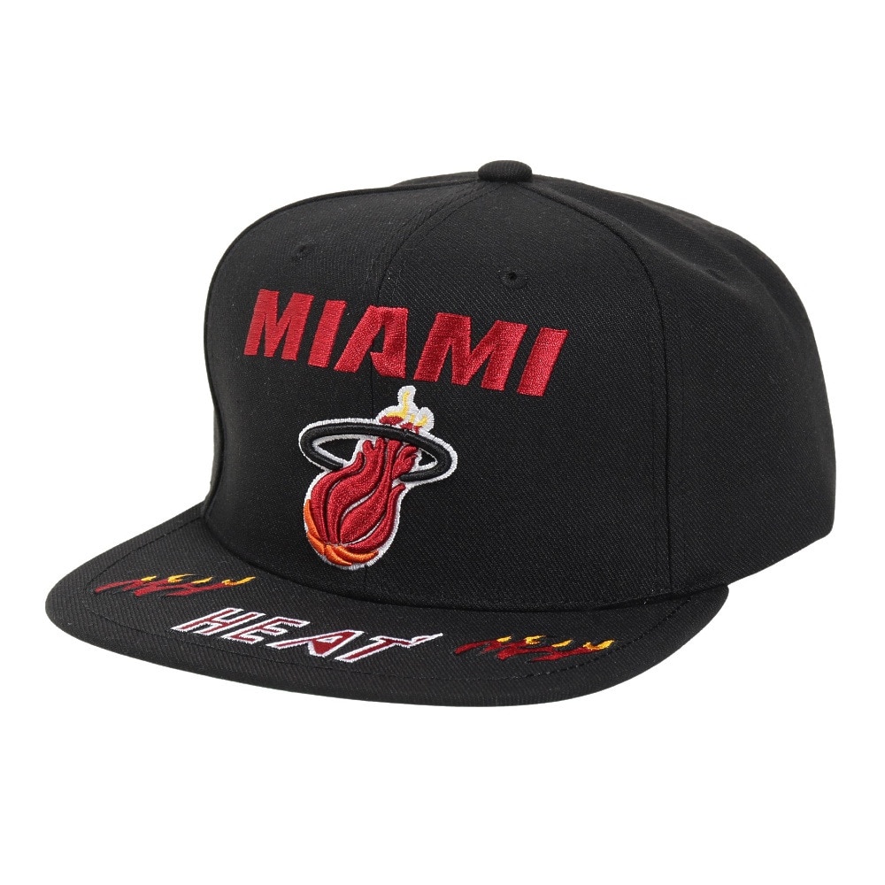 ミッチェルアンドネス キャップ FRONT LOADED スナップバック Miami Heat HHSS2997-MHEYYPPPBLCK FF 90 帽子