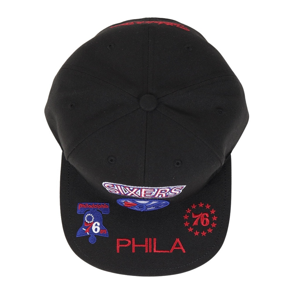 ミッチェルアンドネス（Mitchell&Ness）（メンズ）キャップFRONT LOADED スナップバック 76ers HHSS2997-P76YYPPPBLCK