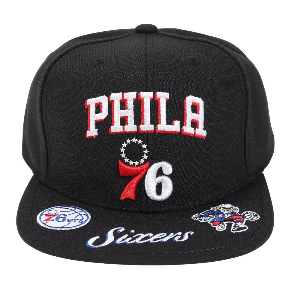 ミッチェルアンドネス（Mitchell&Ness）（メンズ）キャップ FRONT LOADED スナップバック  76ers HHSS2998-P76YYPPPBLCK