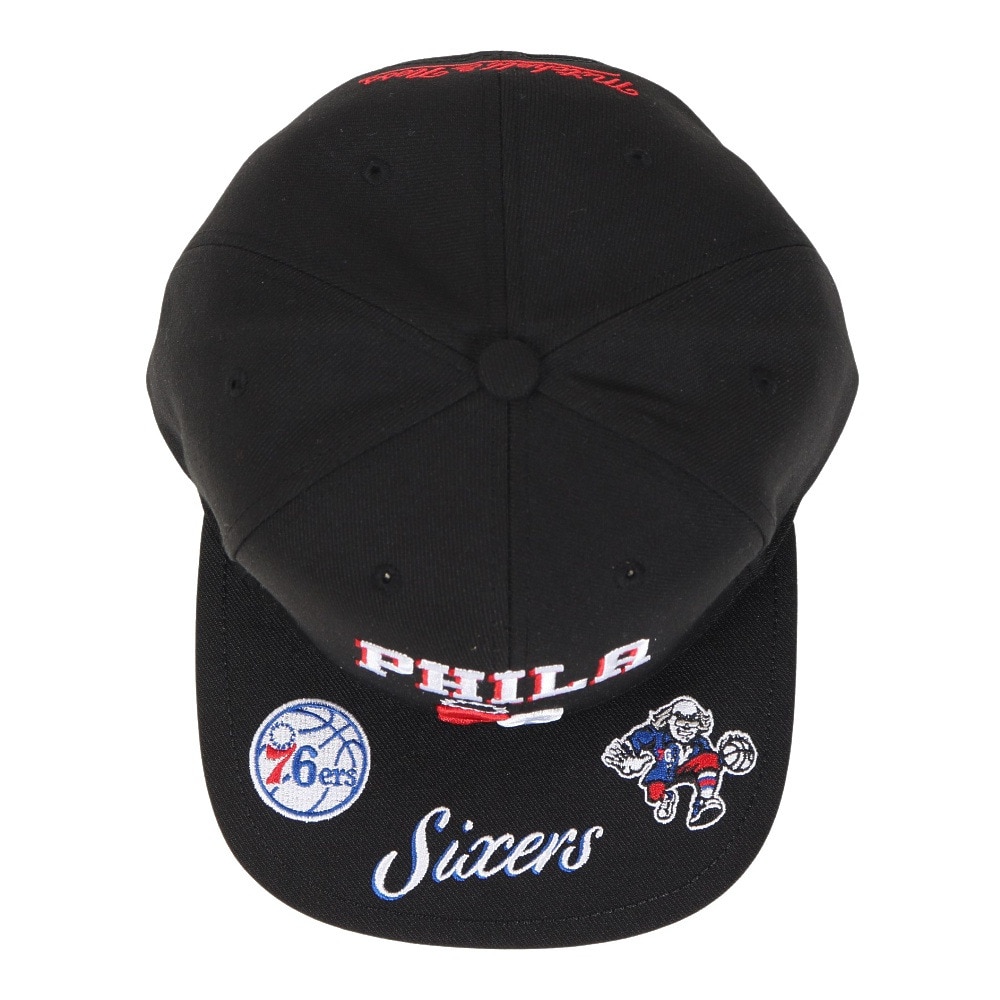 ミッチェルアンドネス（Mitchell&Ness）（メンズ）キャップ FRONT LOADED スナップバック  76ers HHSS2998-P76YYPPPBLCK