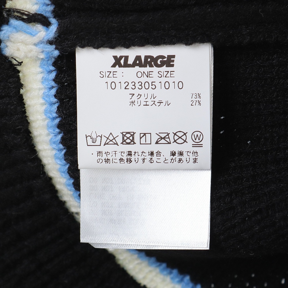 エクストララージ（XLARGE）（メンズ）ニットハット CONTRAST STRIPE CRUSHER HAT 101233051010-BLACK