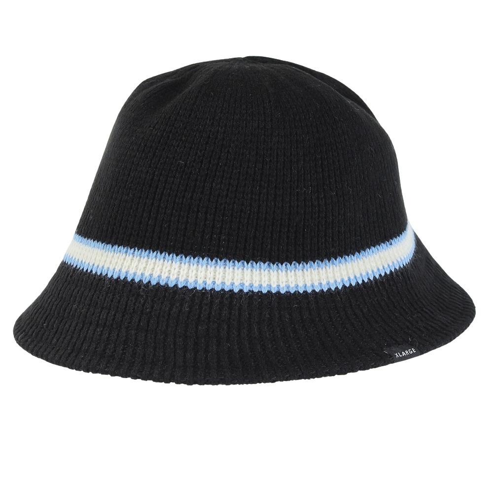 ＸＬＡＲＧＥ ニットハット CONTRAST STRIPE CRUSHER HAT 101233051010-BLACK Ｆ 90 帽子