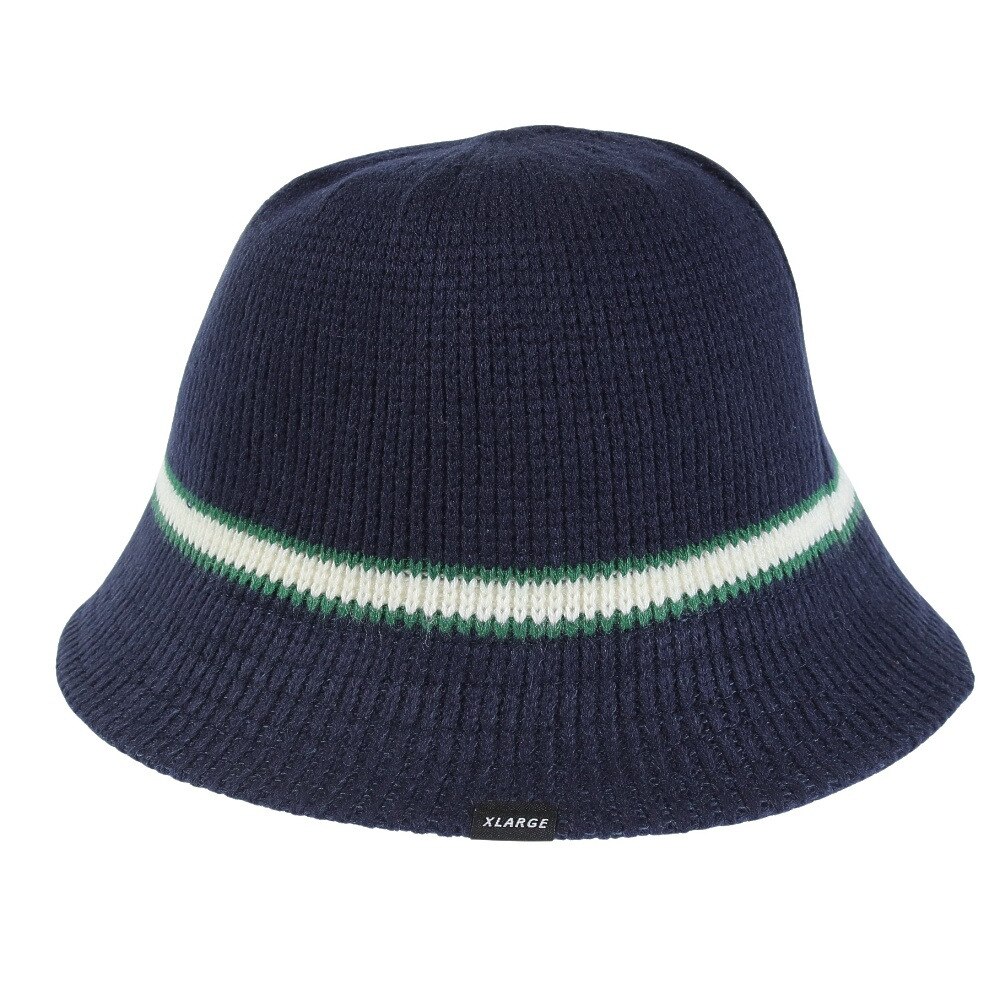 エクストララージ（XLARGE）（メンズ）ニットハット CONTRAST STRIPE CRUSHER HAT 101233051010-NAVY