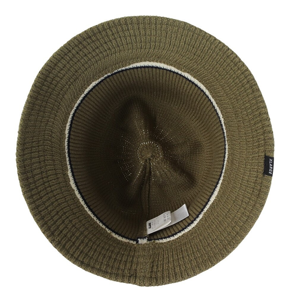 エクストララージ（XLARGE）（メンズ）ニットハット CONTRAST STRIPE CRUSHER HAT 101233051010-OLIVE