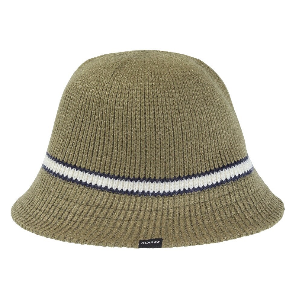 エクストララージ（XLARGE）（メンズ）ニットハット CONTRAST STRIPE CRUSHER HAT 101233051010-OLIVE