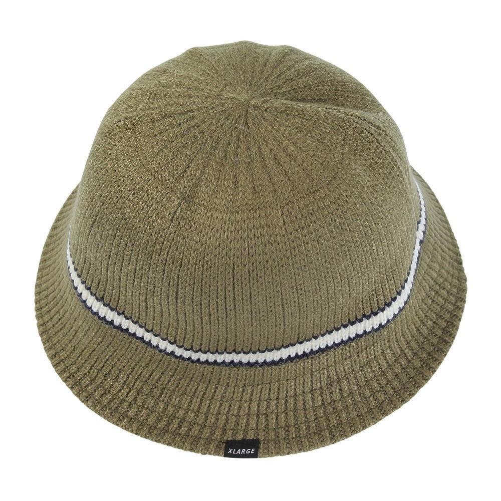 エクストララージ（XLARGE）（メンズ）ニットハット CONTRAST STRIPE CRUSHER HAT 101233051010-OLIVE