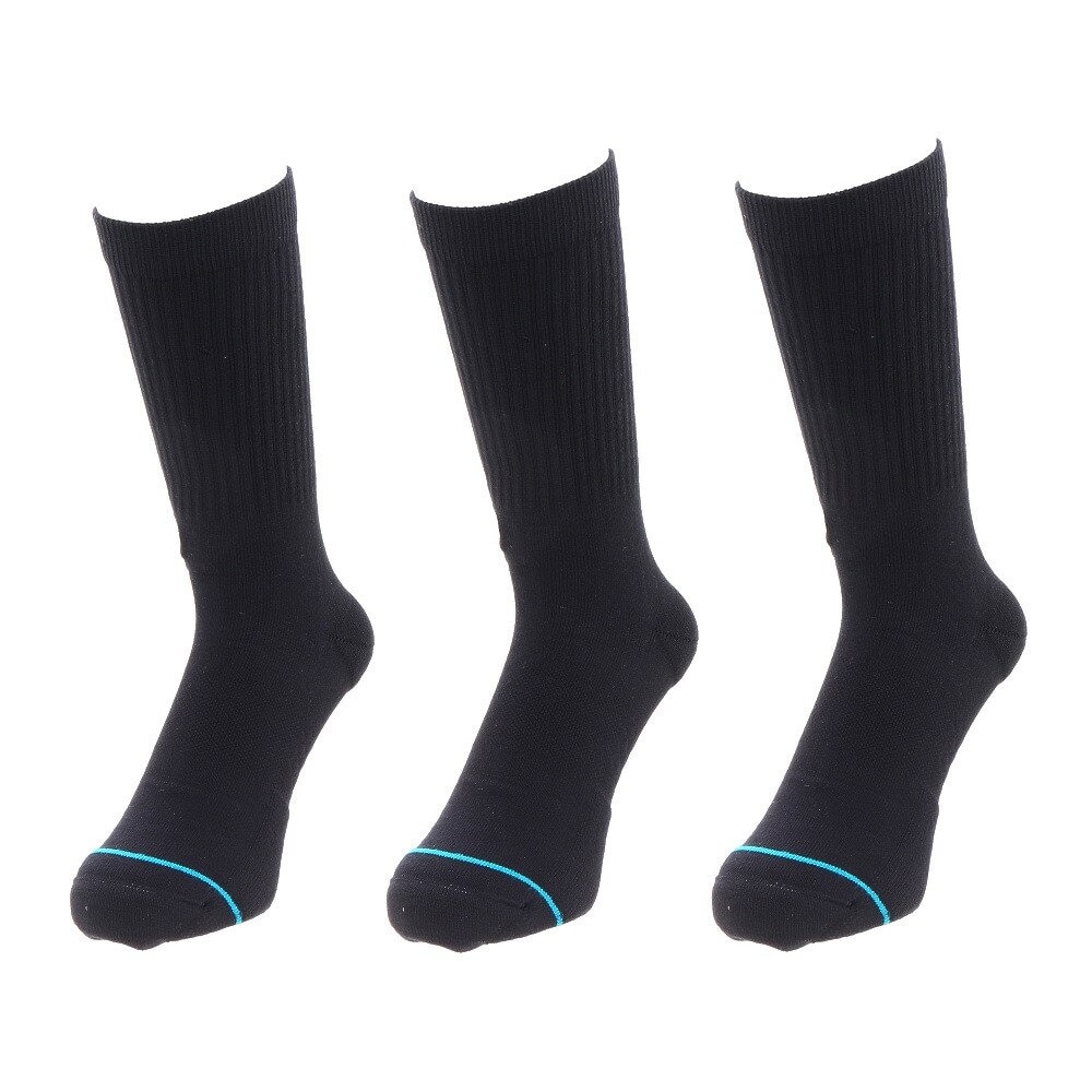 スタンス（STANCE）（メンズ、レディース）ソックス ICON 3足組 M556D18ICP BLK
