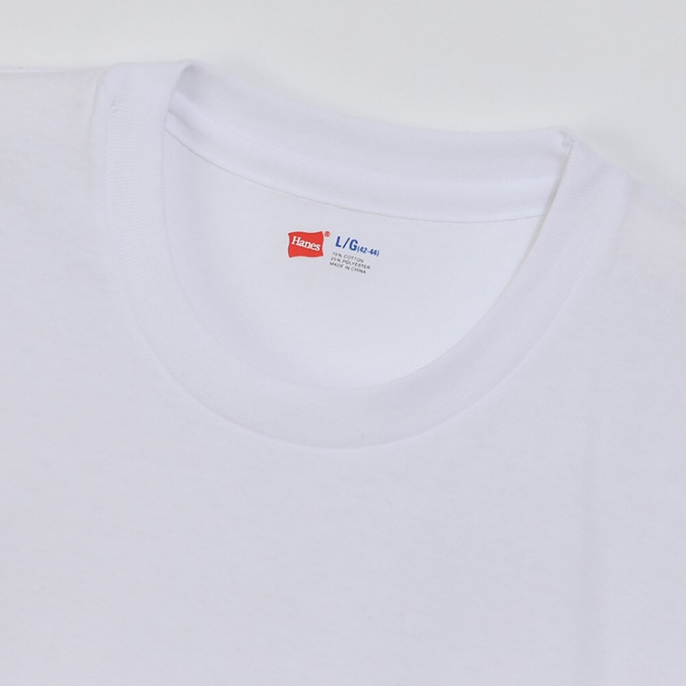 ヘインズ（Hanes）（メンズ）白 無地 青ラベルクルーネックTシャツ 3枚組 HM2115G 010